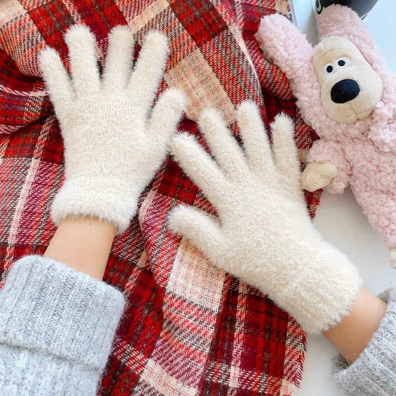 Soft Plush Winter Gloves for Women