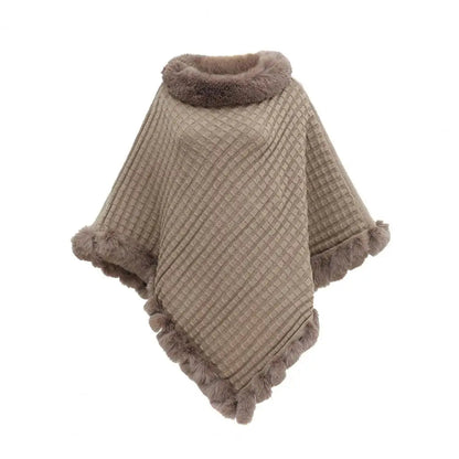 Faux Fur Shawl Cloak for Women