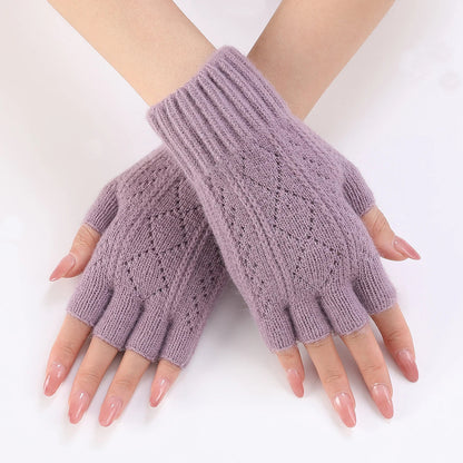 Soft Knit Fingerless Gloves for Winter