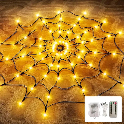 Halloween Spider Web Decoration with Lights
