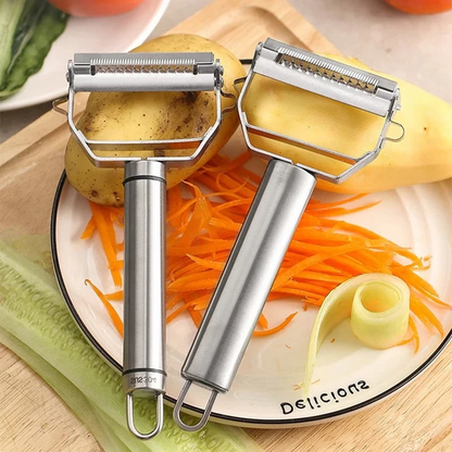 Dual-Blade Peeler for Slicing
