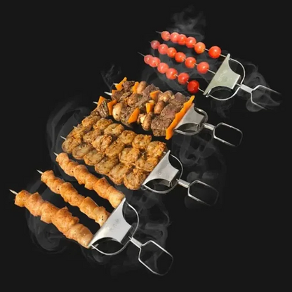 Three-prong grill skewer set