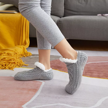 Non Slip Thermal Socks for Women Indoor Warm Fleece Grip Socks
