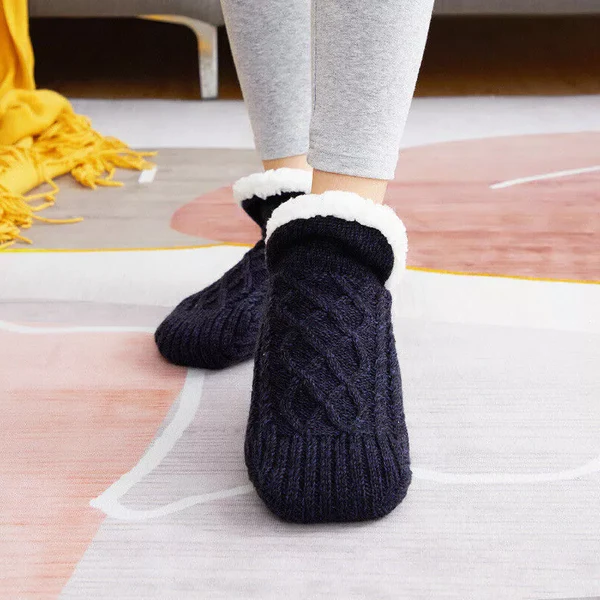 Non Slip Thermal Socks for Women Indoor Warm Fleece Grip Socks