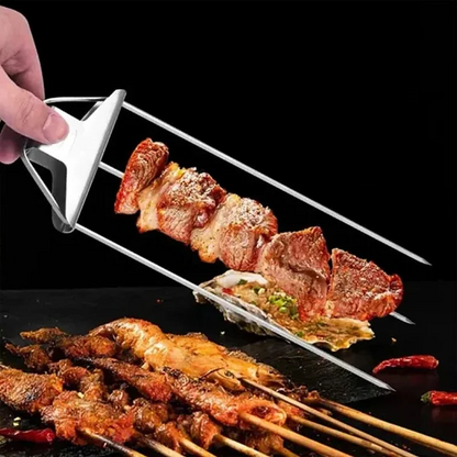 Three-prong grill skewer set