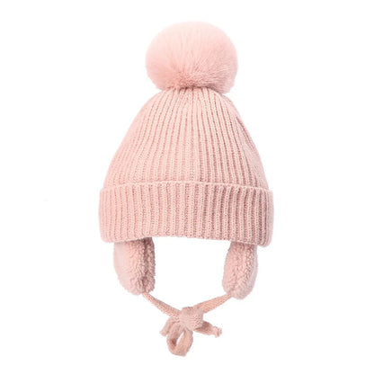 Kids Knit Beanie Winter Hat with Earflaps