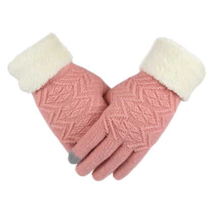 Plush Lined Touch Screen Knitted Gloves