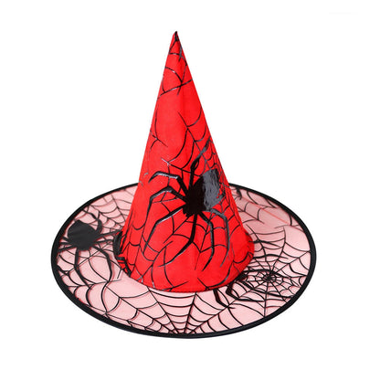 Colorful Spider Web Witch Hat Halloween Costume
