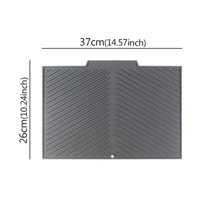 Silicone Dish Drying Mat with Drain Design