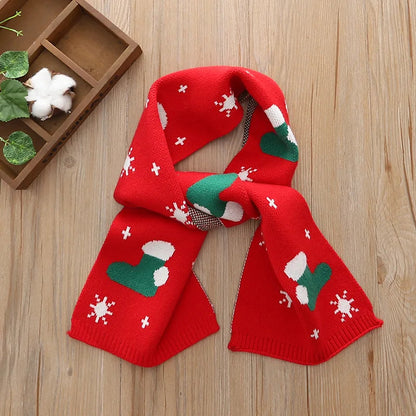 Cute Christmas Knit Scarf for Kids Winter