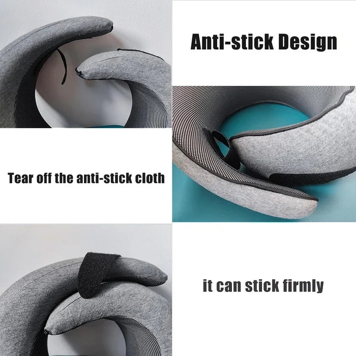 Snail Style Memory Foam Travel Curved Neck Pillow - U-shaped, Portable, Adjustable Support Neck Brace Pillow