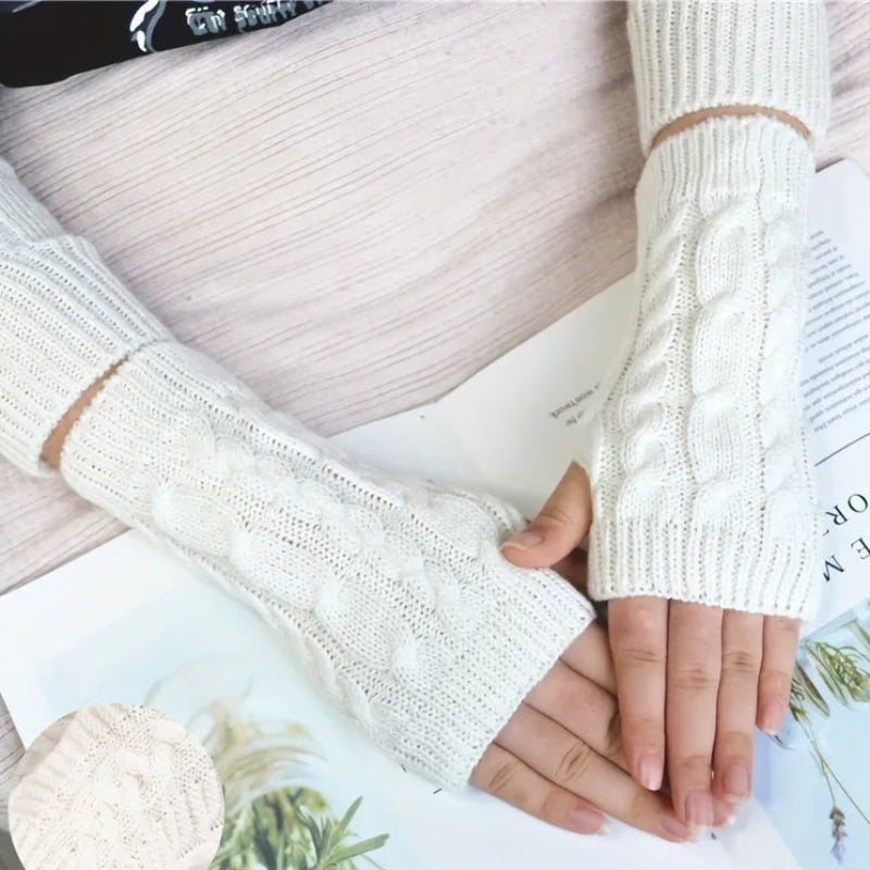 Knit Womens Winter Fingerless Gloves