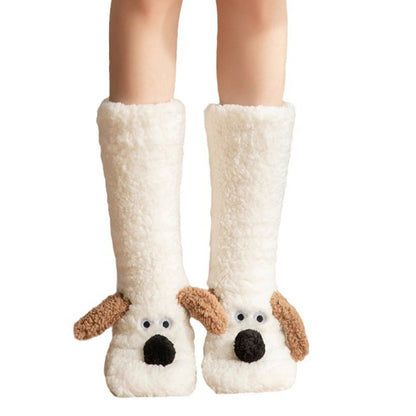 Cute Dog Fuzzy Socks Winter Leg Warmer